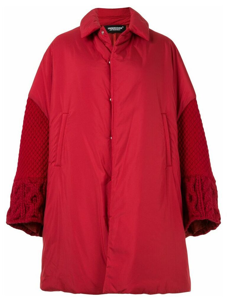 Undercover oversized fabric mix coat - Red