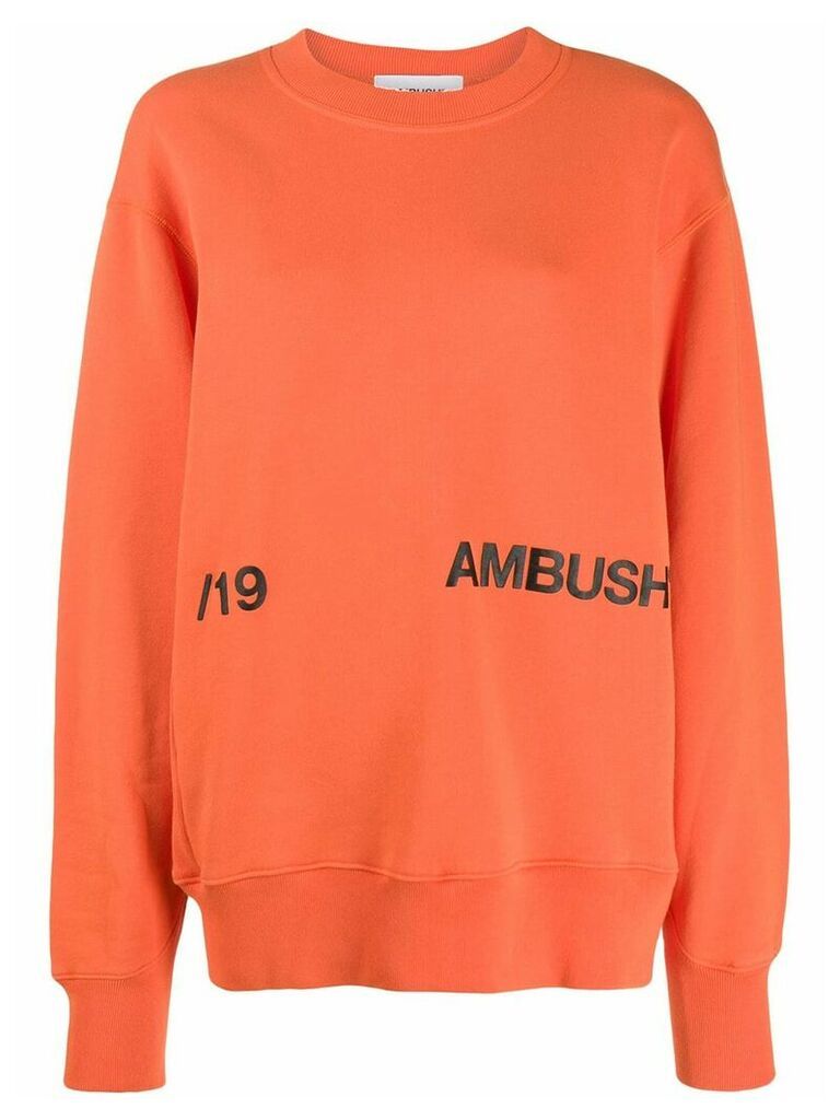 Ambush contrast logo print sweatshirt - ORANGE