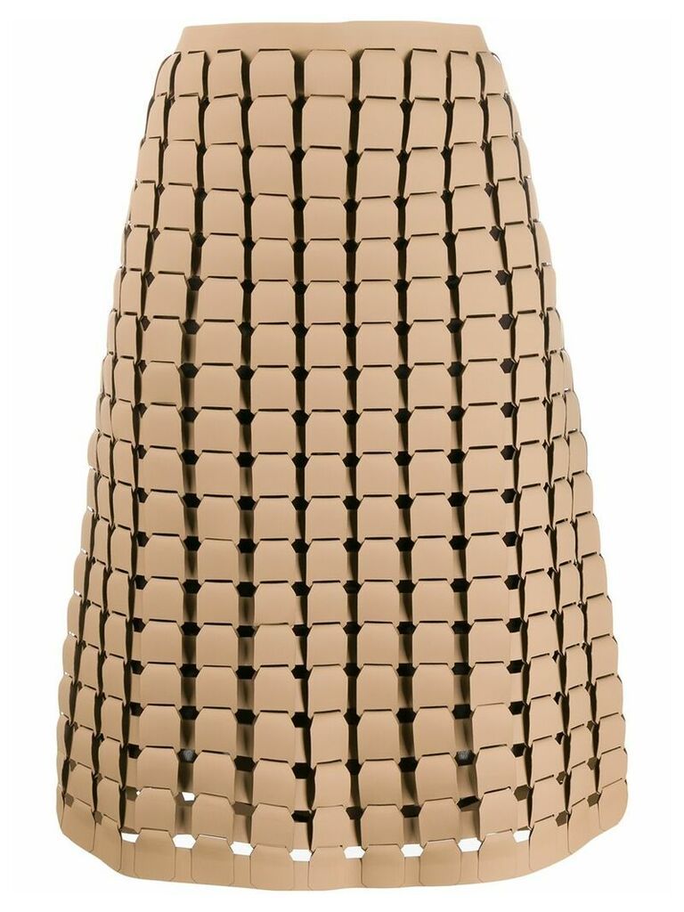 Bottega Veneta chainmail effect A-line skirt - NEUTRALS