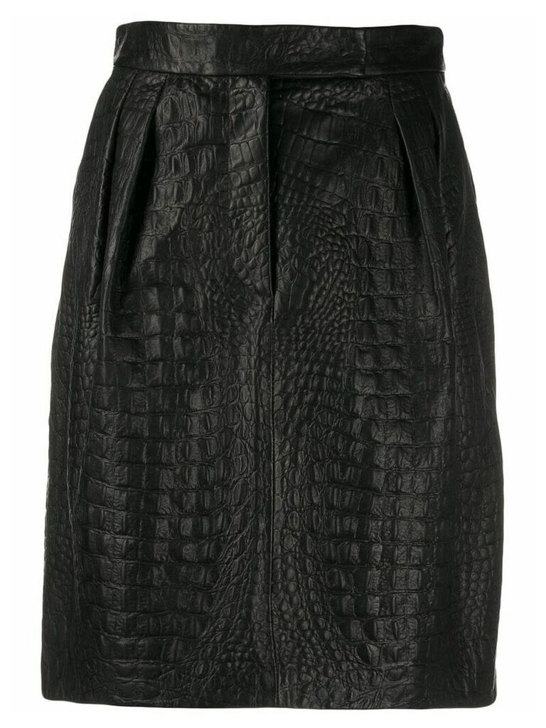 Max Mara embossed A-line skirt - Black