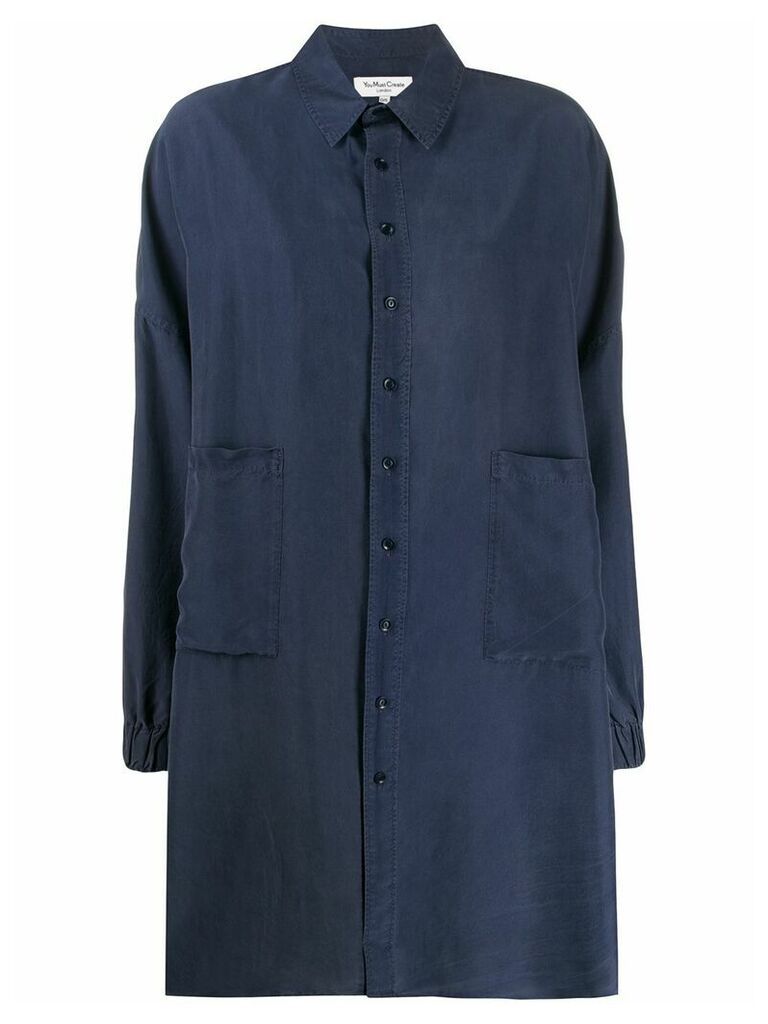 YMC silk shirt dress - Blue