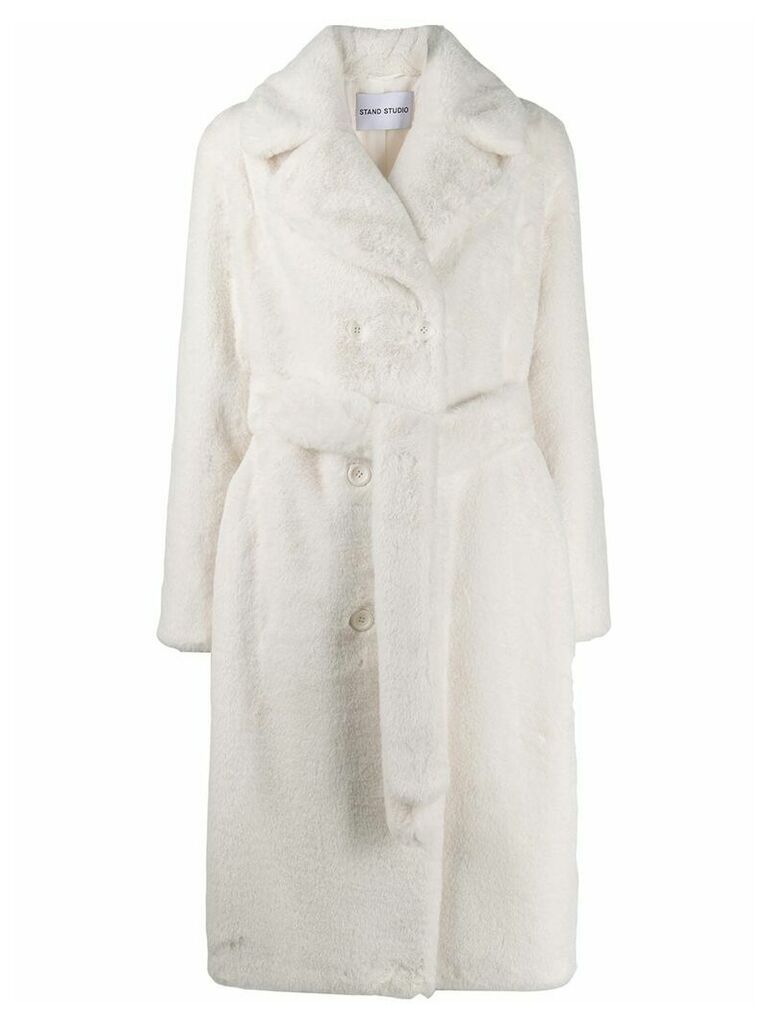 STAND STUDIO Faustine belted coat - White