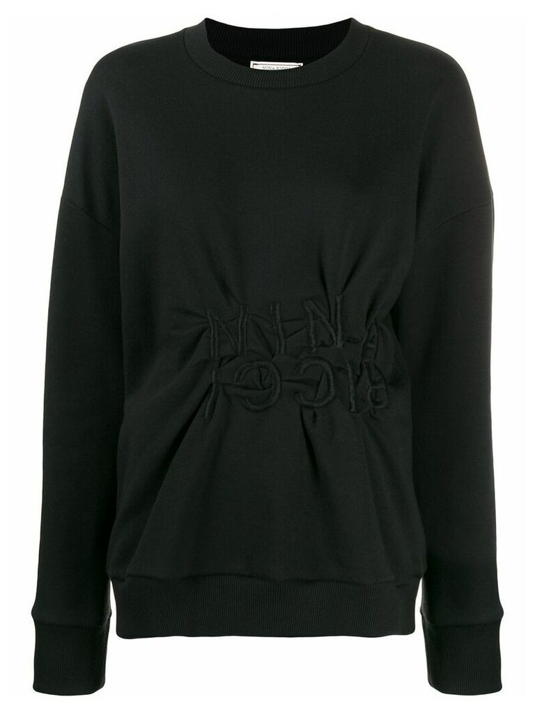 Nina Ricci ruched logo sweatshirt - Black