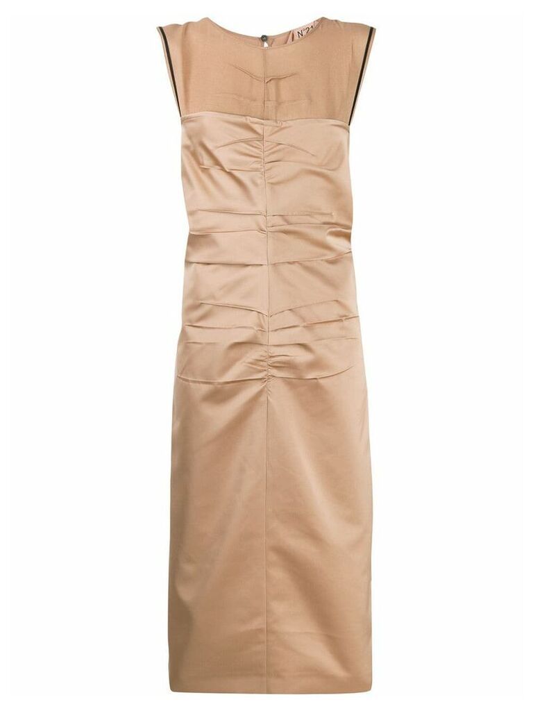 Nº21 ruched fitted sleeveless dress - Neutrals