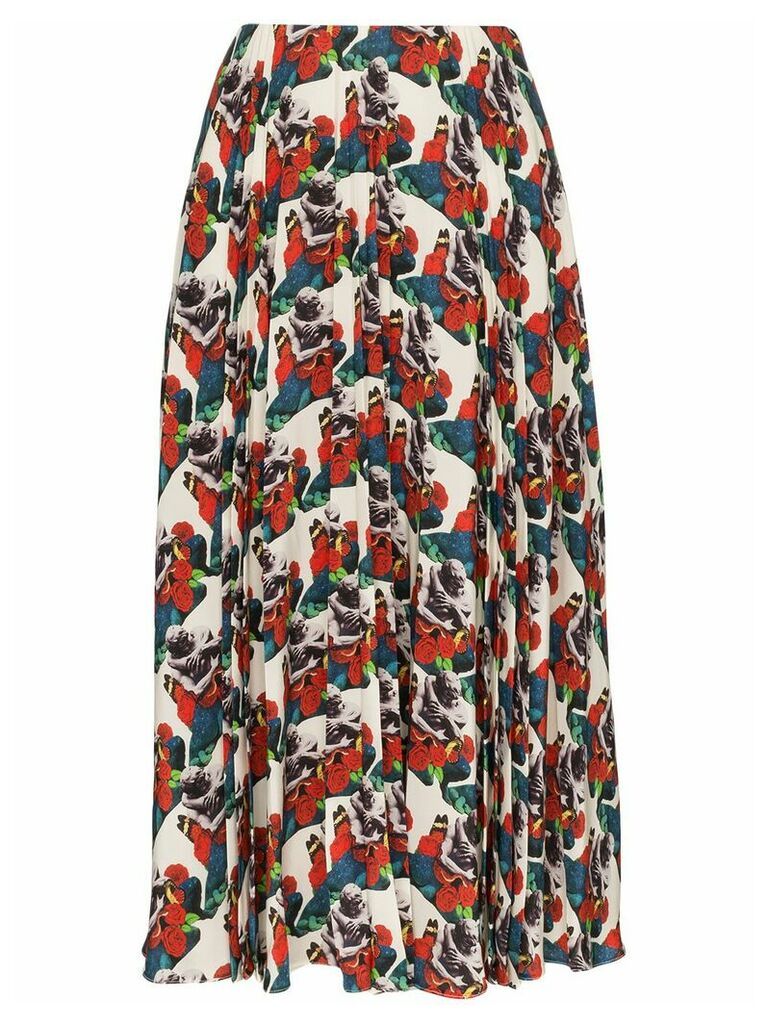 Valentino x Undercover Lovers print pleated skirt - AM0 MULTICOLOURED