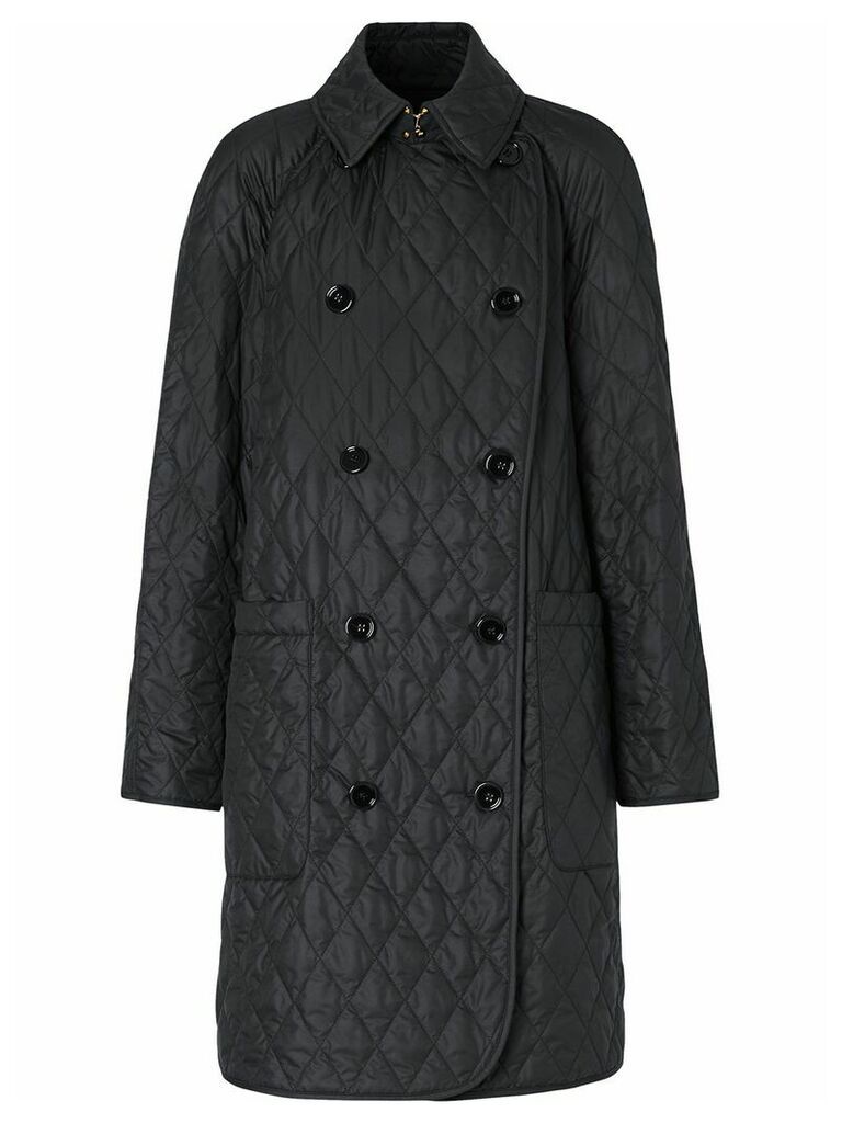 Burberry double-breasted quilted coat - Black