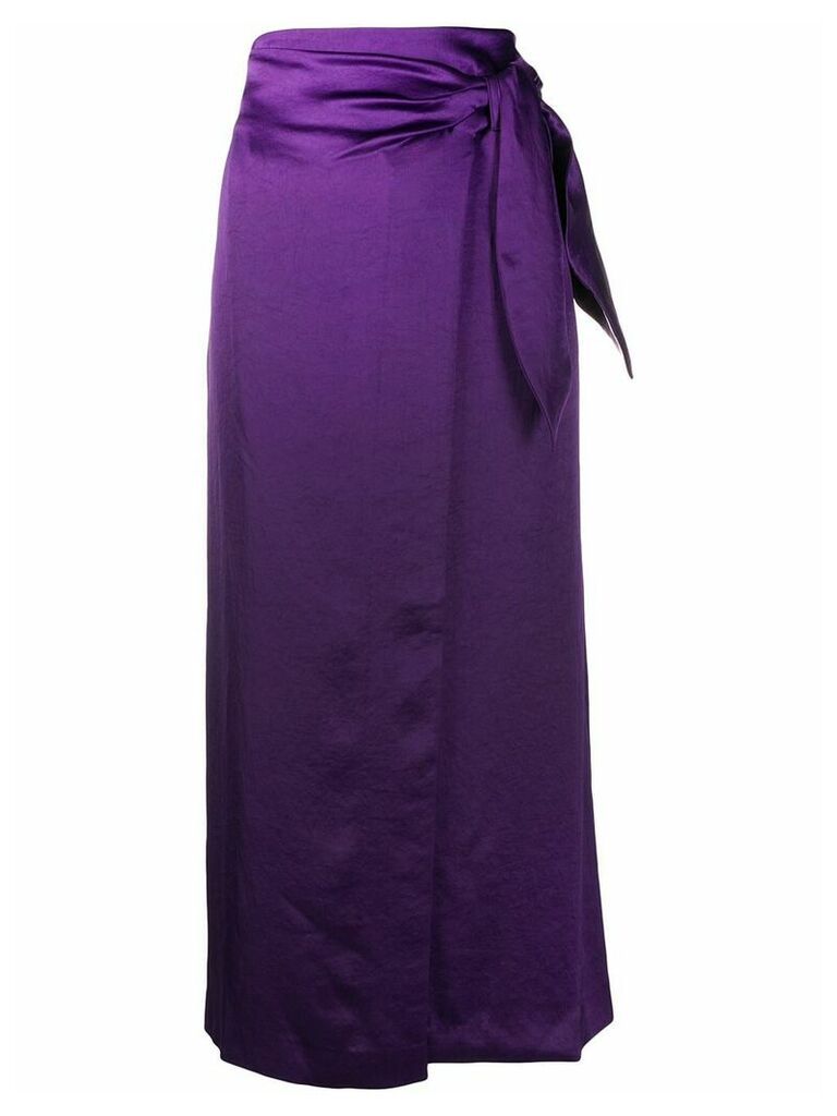 Nanushka Amas satin wrap skirt - Purple