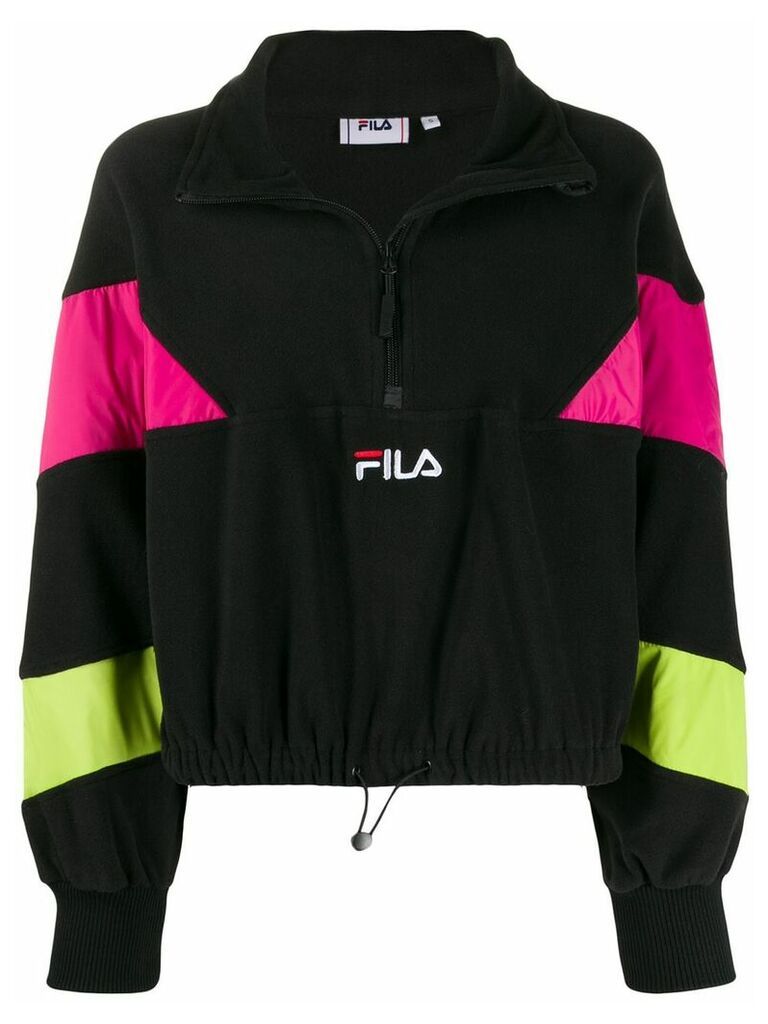 Fila neon stripe cropped sweatshirt - Black