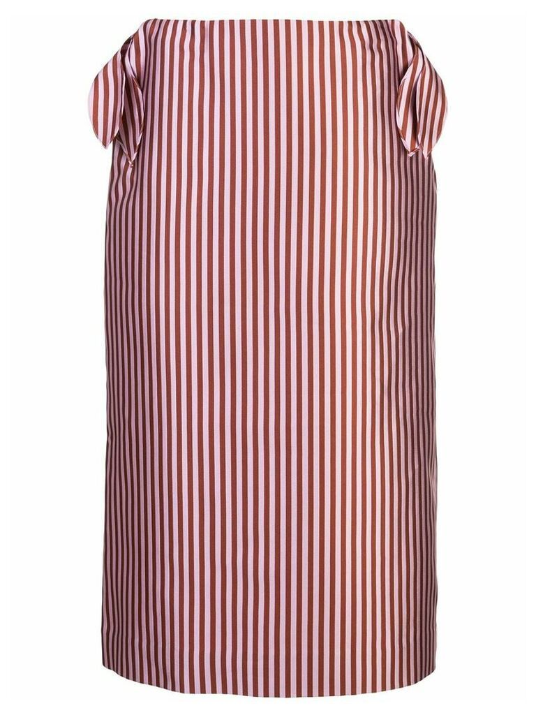 Jonathan Cohen vertical striped silk skirt - PINK