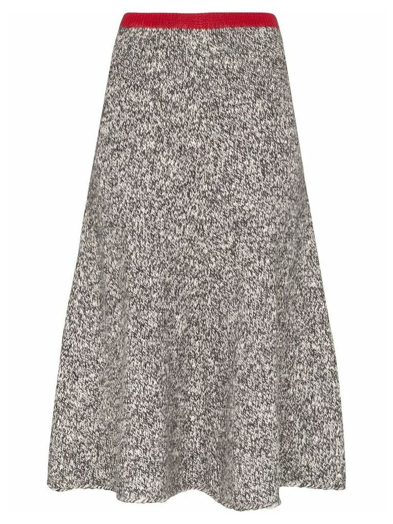 Vika Gazinskaya contrast-waist melange midi skirt - Grey