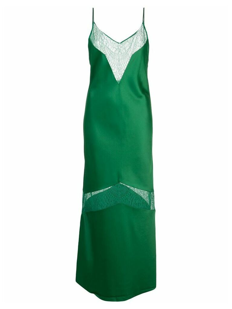Marina Moscone panelled lace slip dress - Green