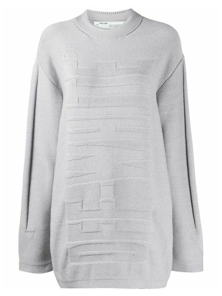 Off-White intarsia logo oversized jumper - Grey