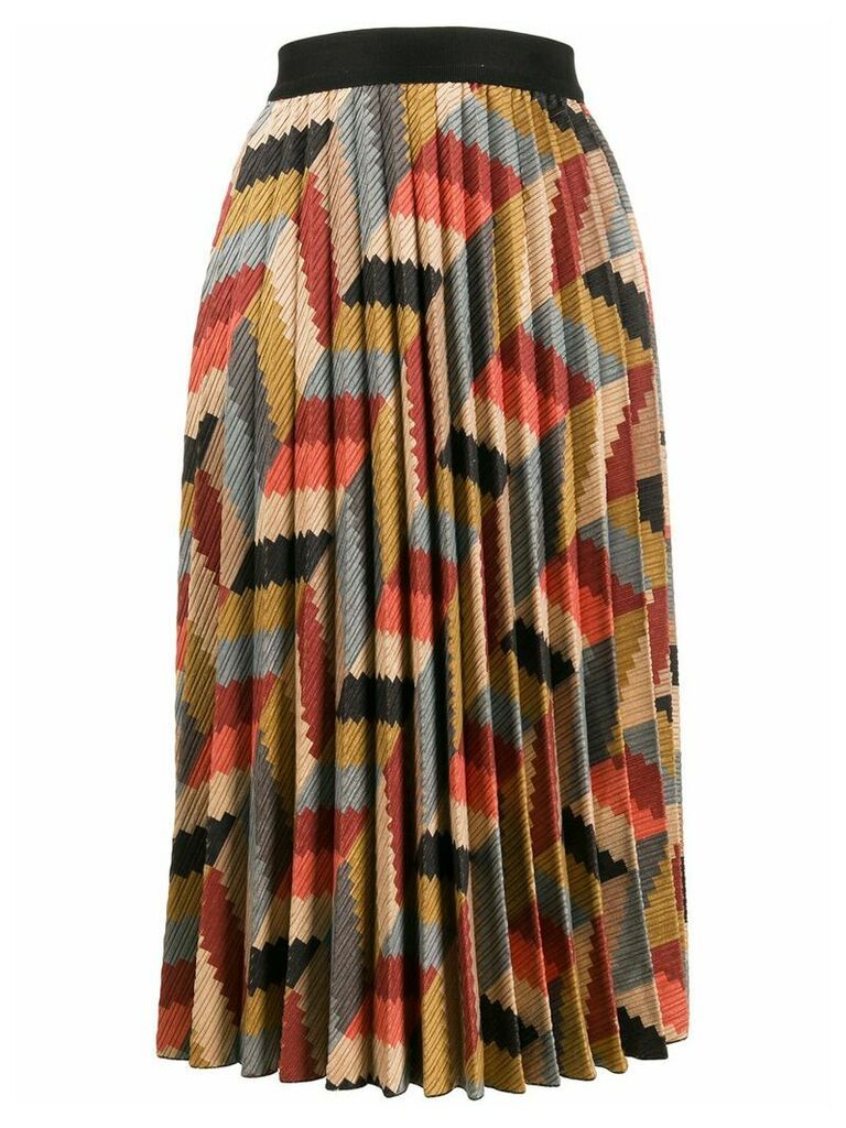 M Missoni geometric print pleated skirt - NEUTRALS