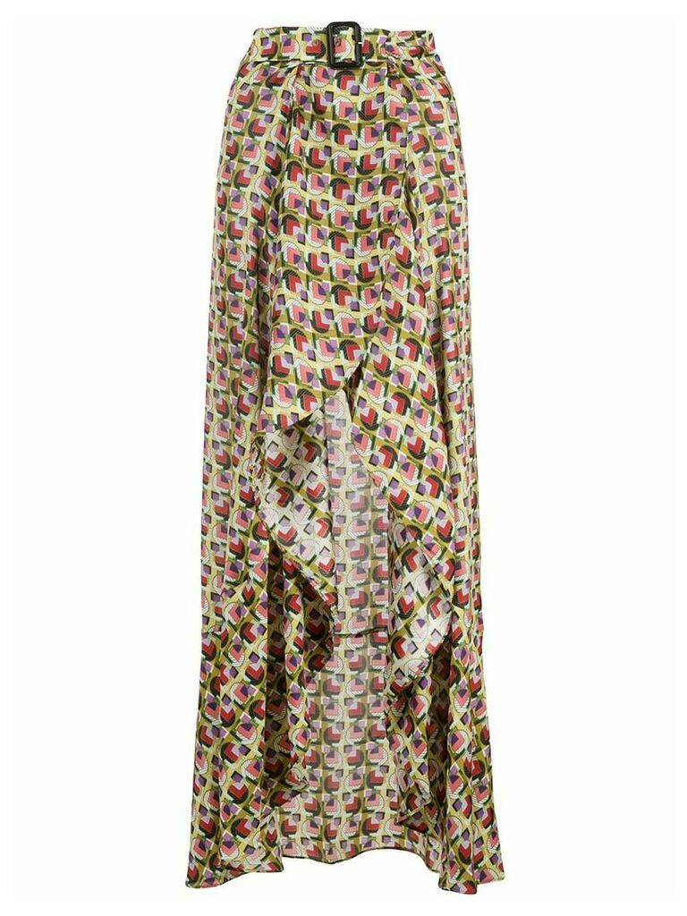Alexis Baxter-Cape geometric-print skirt - Green