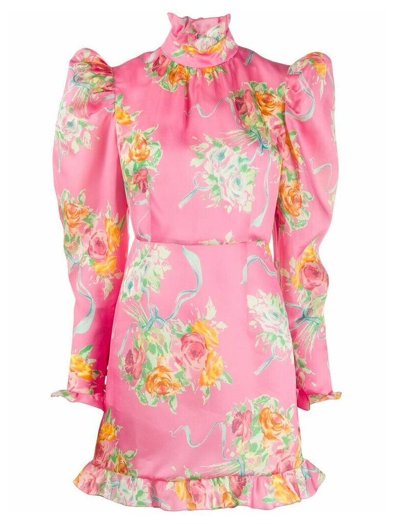Alessandra Rich floral short dress - Pink