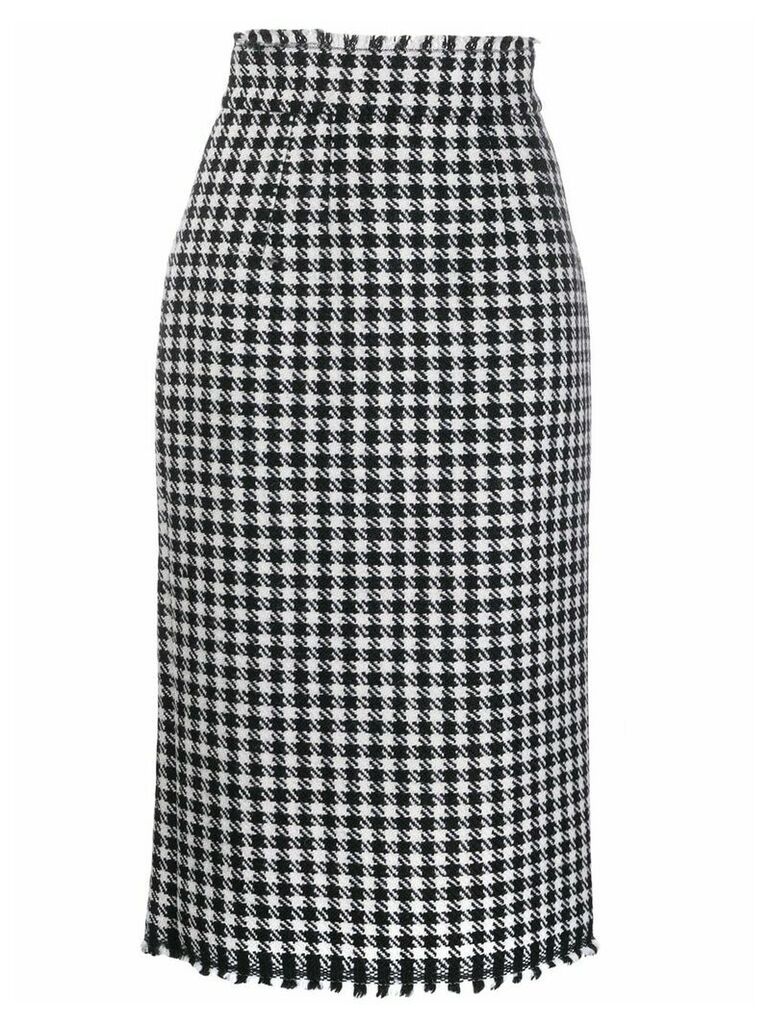 Dolce & Gabbana houndstooth fitted midi skirt - Black
