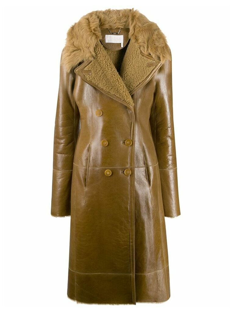 Chloé reversed shearling coat - Brown