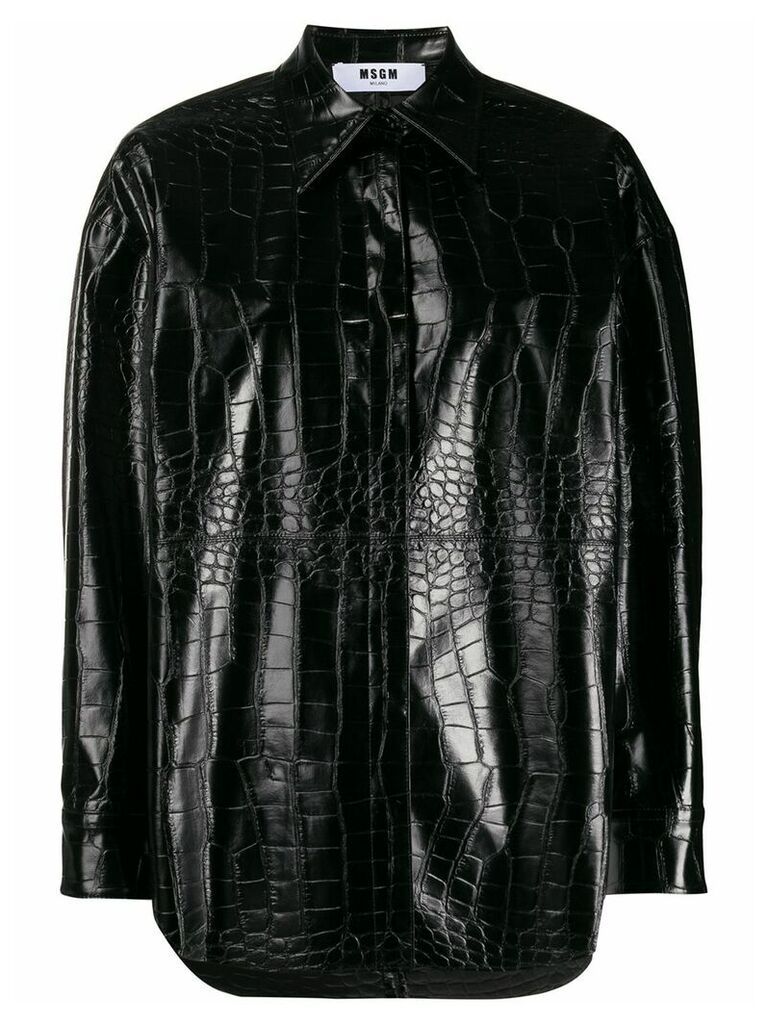 MSGM crocodile-effect shirt jacket - Black
