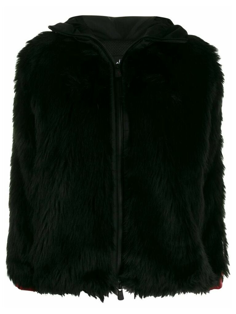 Moncler Grenoble faux fur hooded jacket - Black