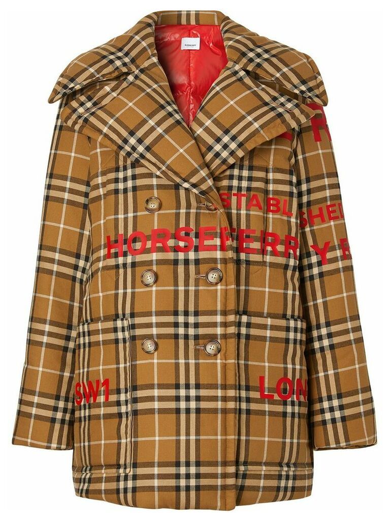 Burberry Horseferry Print Vintage Check peacoat - Brown