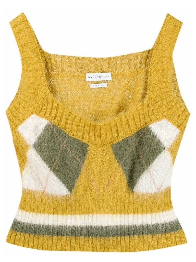 Ballantyne argyle knit top - Yellow