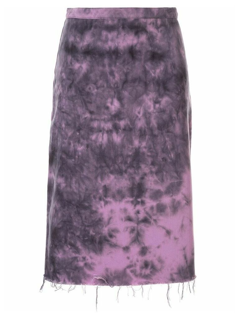 Marques'Almeida tie dye print distressed skirt - PURPLE
