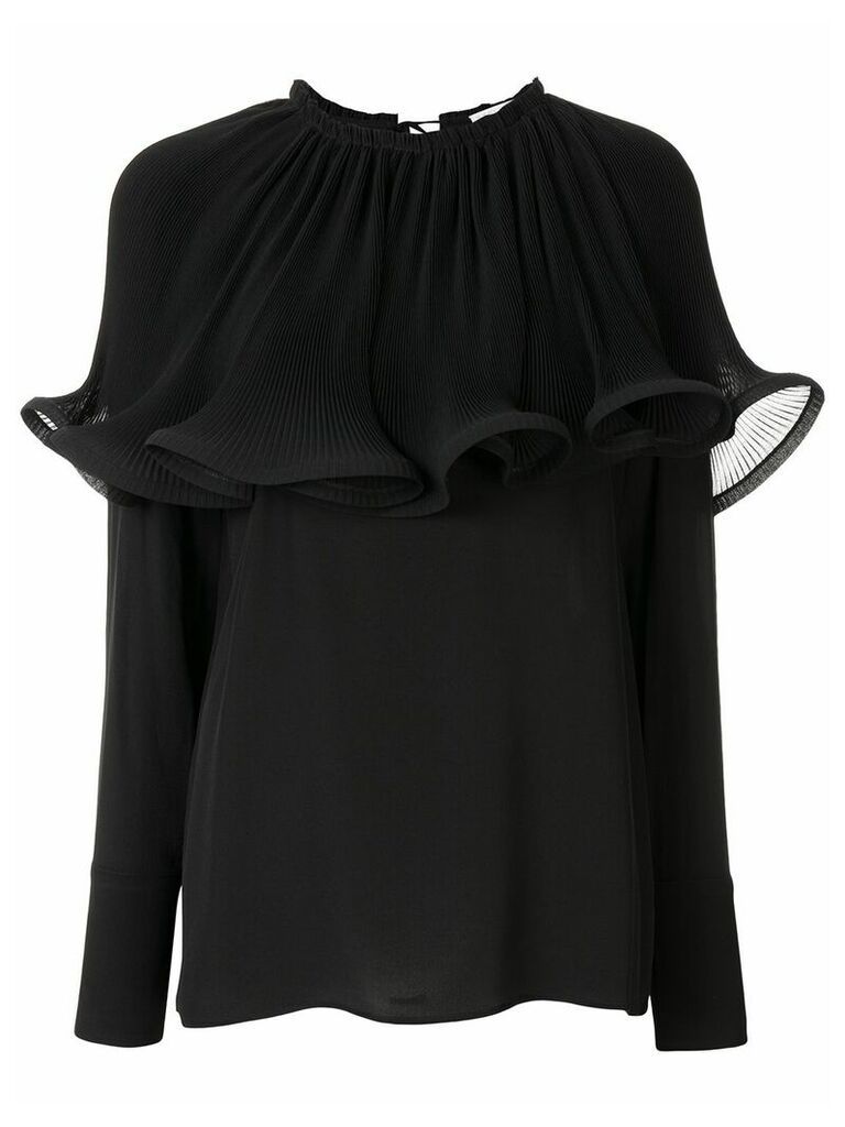 Stella McCartney structured-frill pleated blouse - Black