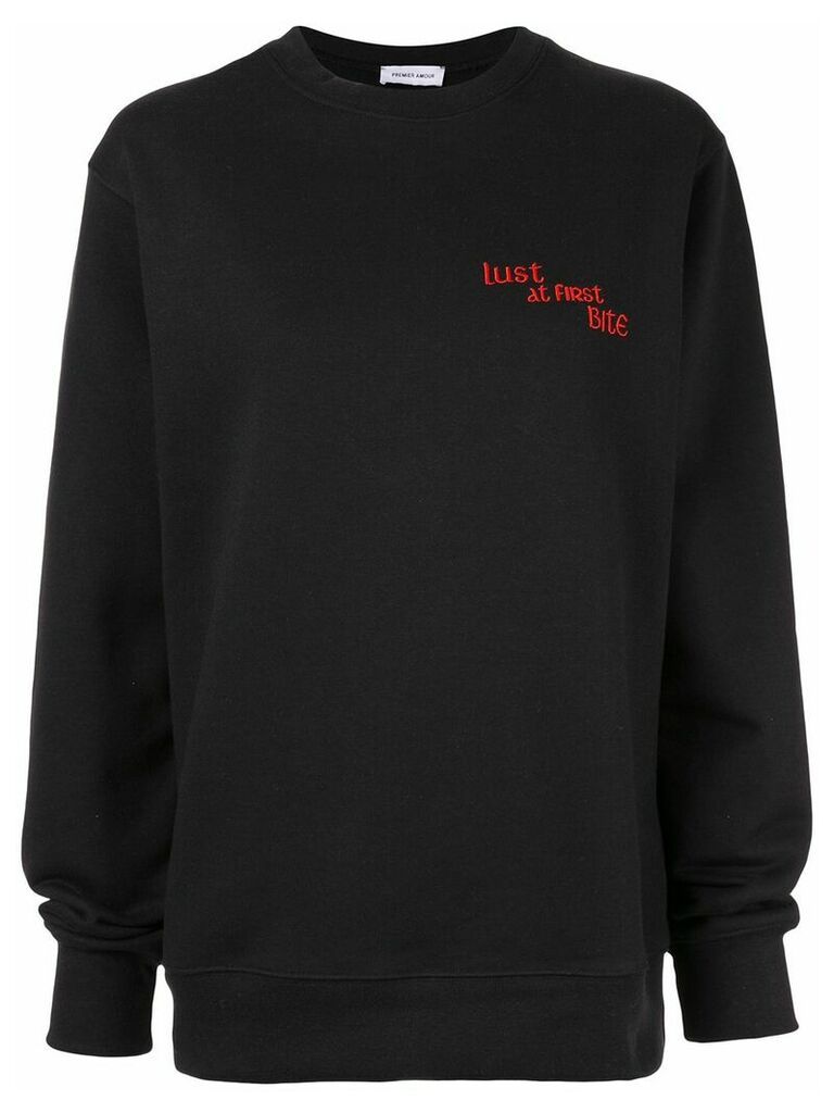 Premier Amour embroidered quote sweatshirt - Black