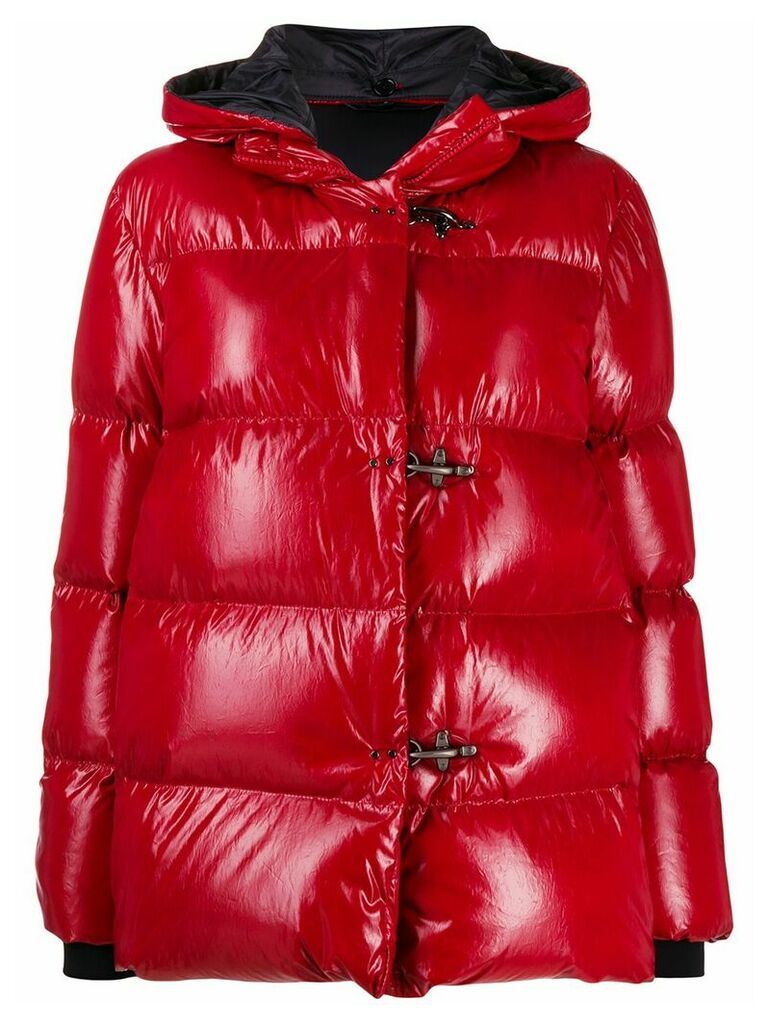 Fay clasp fastened puffer coat - Red