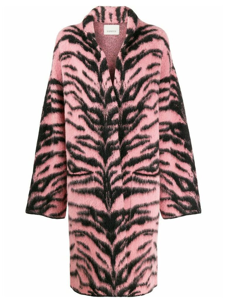 Laneus Zebra print cardi-coat - PINK