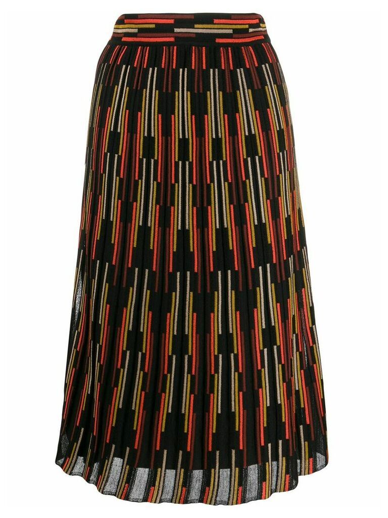 M Missoni stripe pattern knit skirt - Black