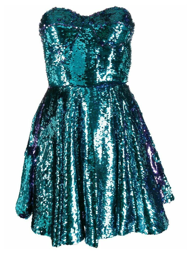 Amen sequin embellished flared dress - Blue