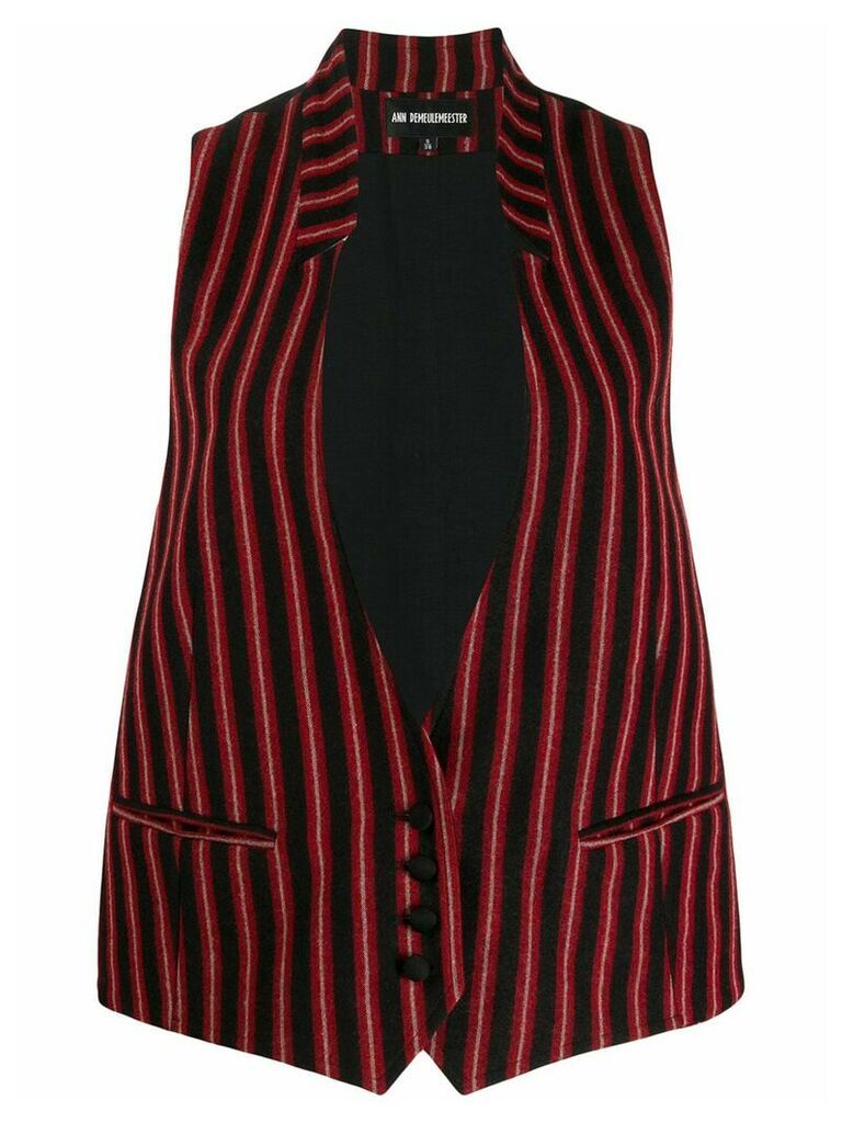 Ann Demeulemeester striped sleeveless blazer - Red