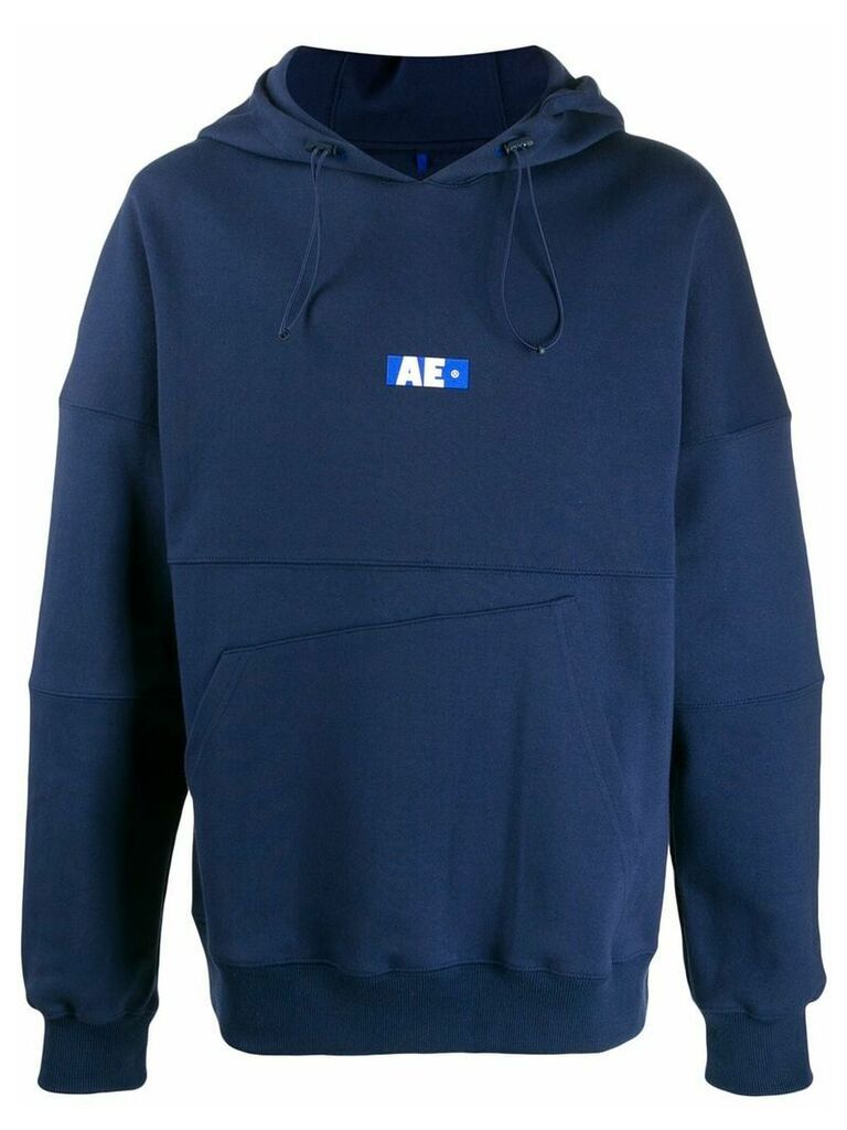 Ader Error AE asymmetric-pocket hoodie - Blue