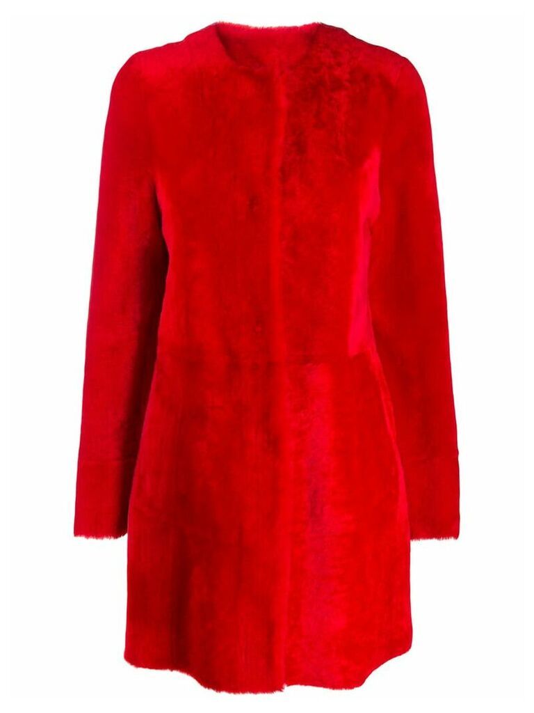 Drome fur midi coat - Red