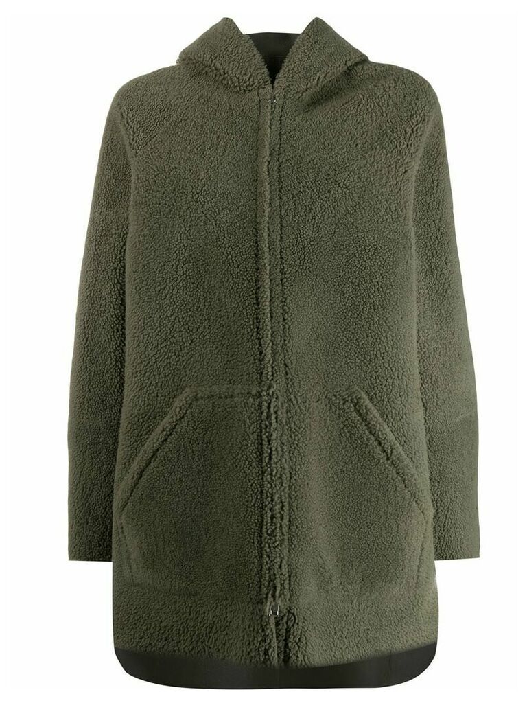 Blancha zipped hooded coat - Green
