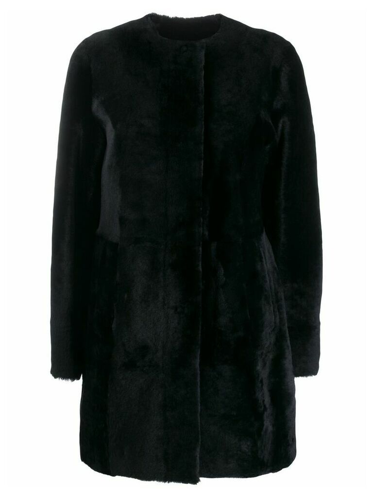Drome fur midi coat - Black