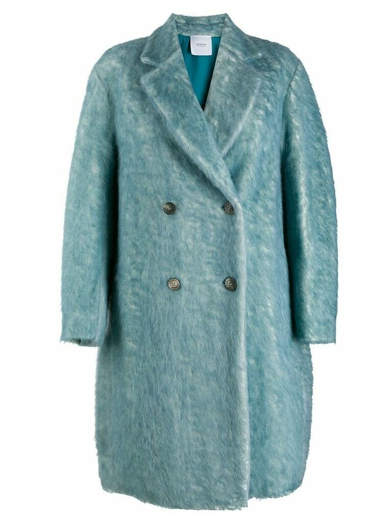 Agnona double breasted coat - Blue