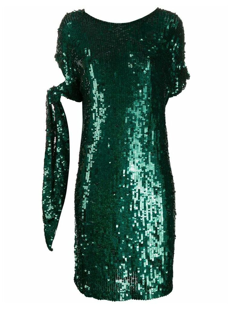 P.A.R.O.S.H. sequined tied-sleeve dress - Green