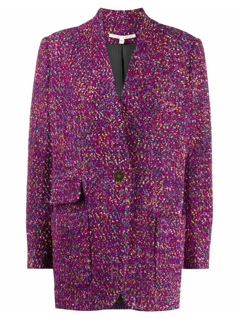 Veronica Beard single-breasted embroidered coat - PINK