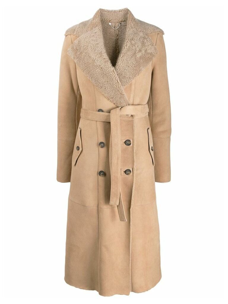 Desa 1972 double breasted shearling coat - Brown