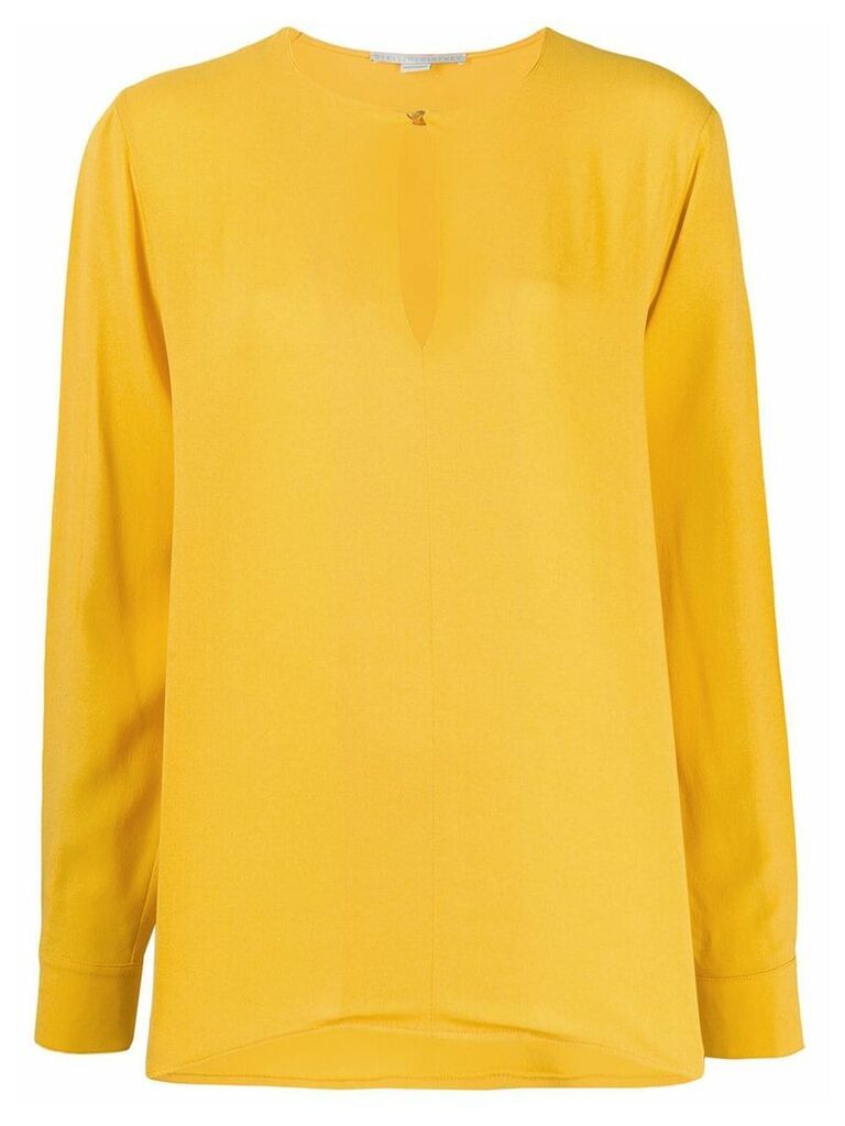 Stella McCartney split-sleeve keyhole blouse - Yellow