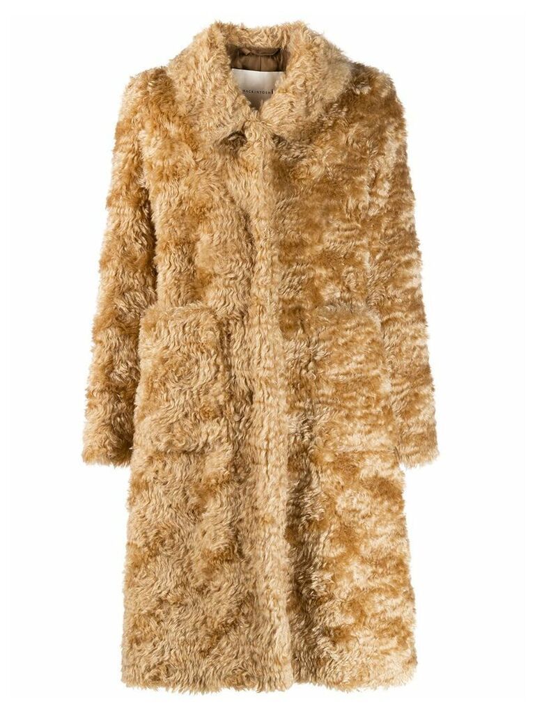 Mackintosh TROON Beige Mohair Fur Coat LM-1004F - NEUTRALS
