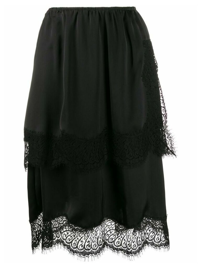 LANVIN scalloped midi skirt - Black
