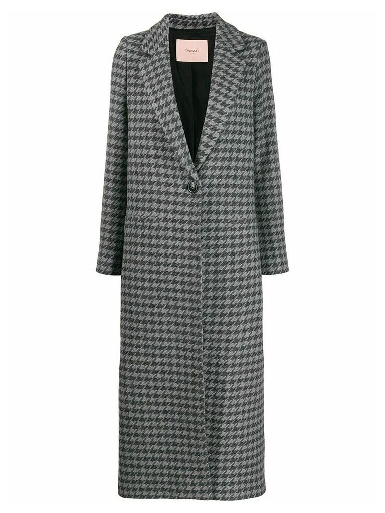 Twin-Set fitted single-breasted coat - Grey