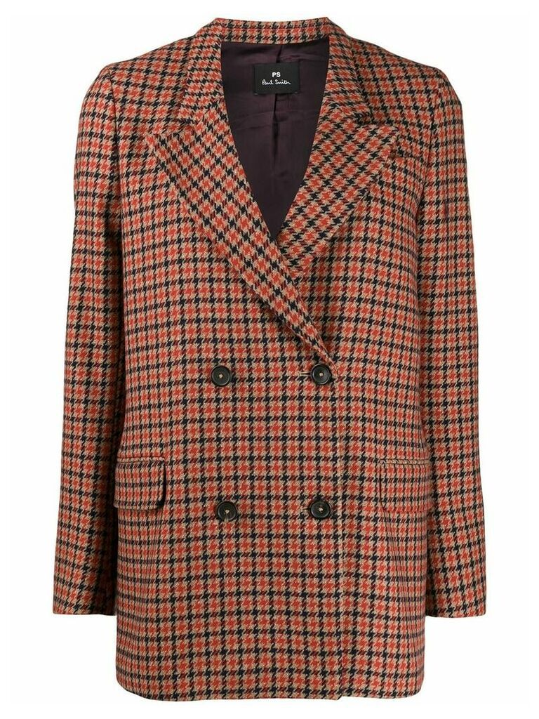 PS Paul Smith double buttoned houndstooth jacket - ORANGE