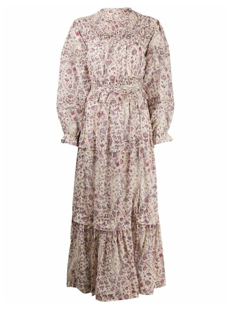 Isabel Marant Étoile floral print smock dress - NEUTRALS