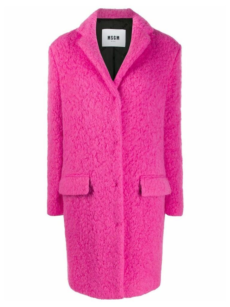 MSGM textured single breasted coat - PINK