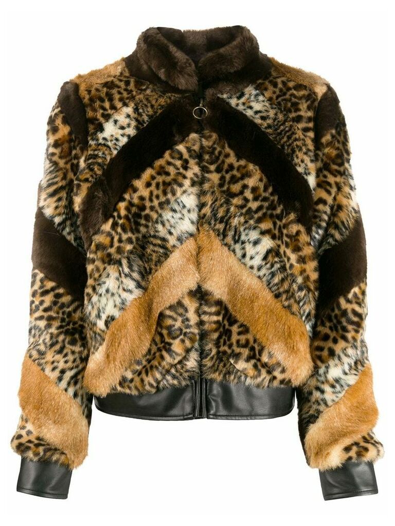 Twin-Set animal faux-fur jacket - Brown