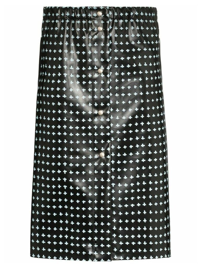 Supriya Lele cross-print rubber midi skirt - Black